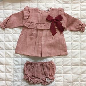 Babidu baby dress with matching bottoms